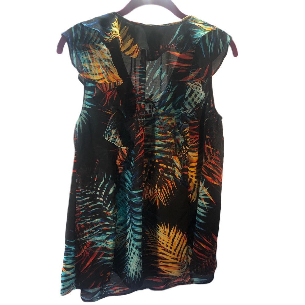 Worthington 🅝🅦🅞🅣 Semi-sheer Sleevless Blouse Size L